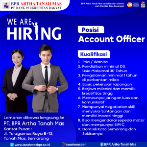 Lowongan Account Officer BPR Artha Tanah Mas