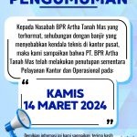 PENGUMUMAN KANTOR TUTUP 14 MARET 2024